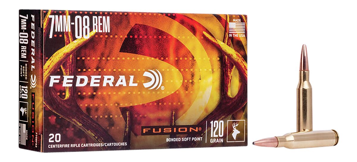 Federal F708FS2 Fusion 7mm-08 Rem 120gr Bonded Soft Point 20 Per Box/10 Cas