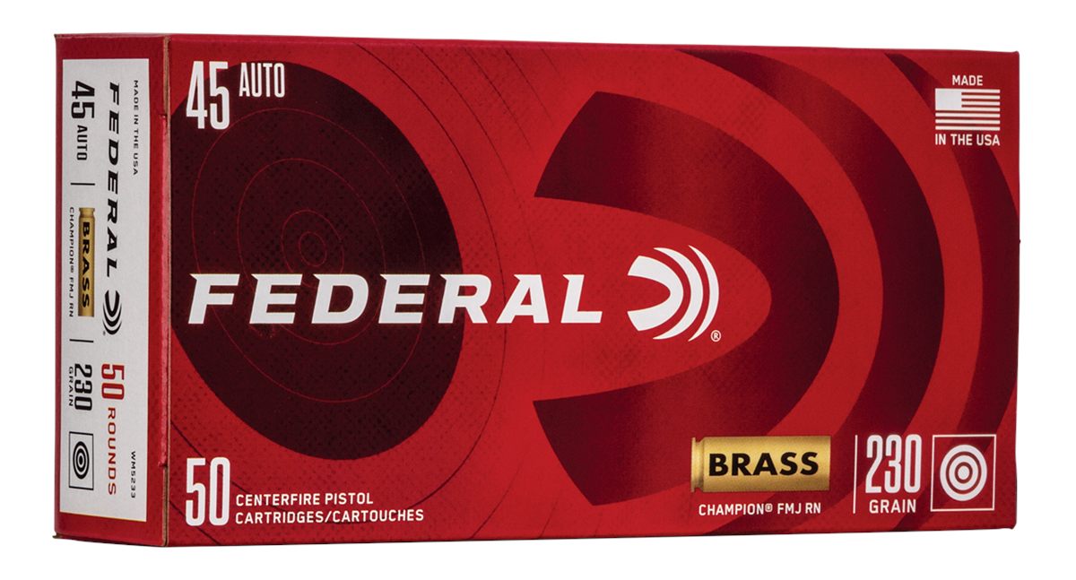 Federal Cartridge WM5233 Champion Training 45ACP 230gr Full Metal Jacket 50