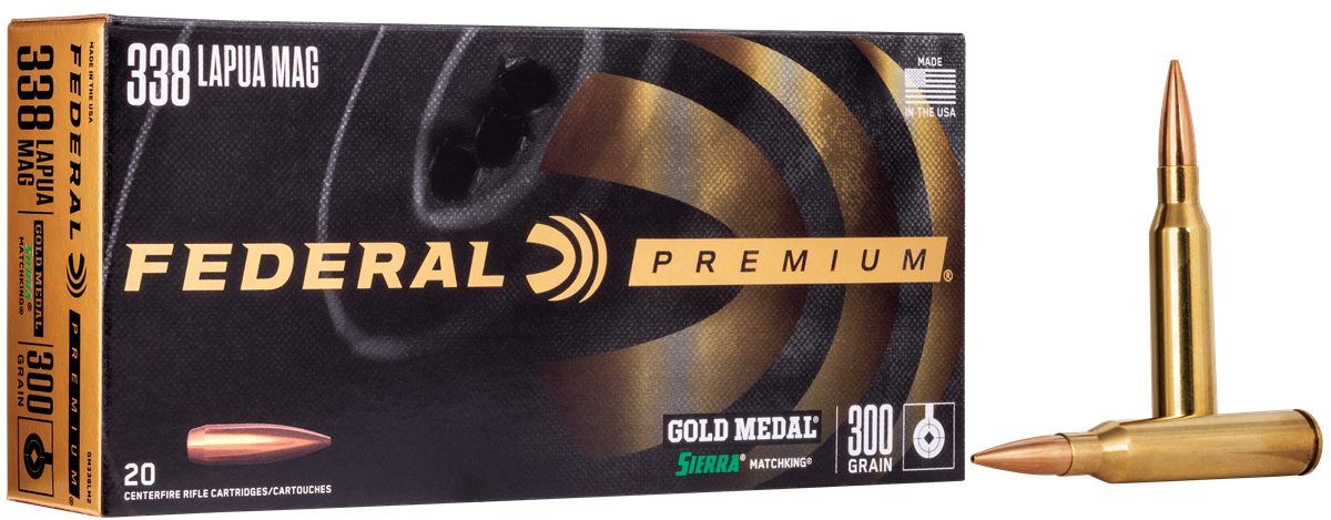 Federal Premium Gold Medal Sierra MatchKing Rifle Ammunition .338 Lapua Mag