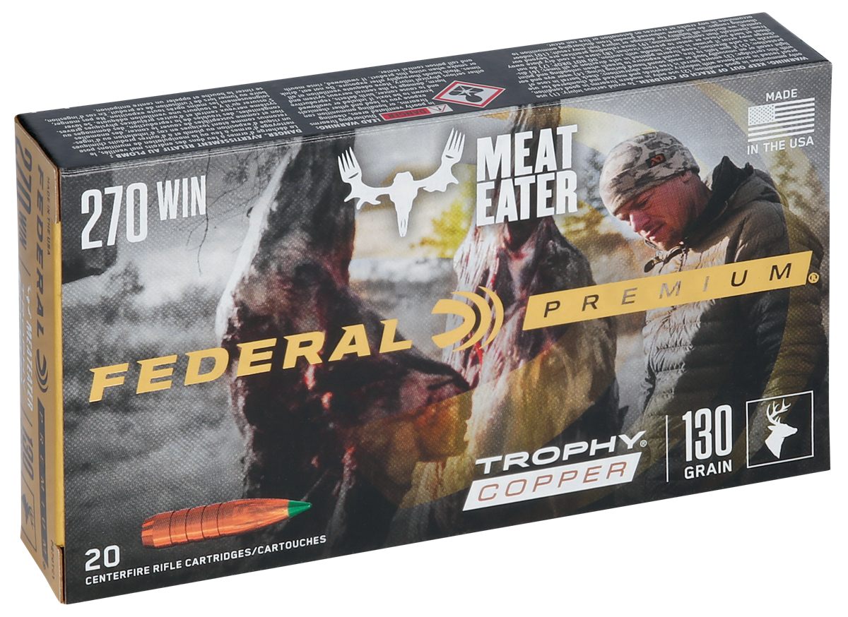 Federal Trophy Copper Rifle Ammunition .270 Win 130gr PT 3060 fps 20/ct