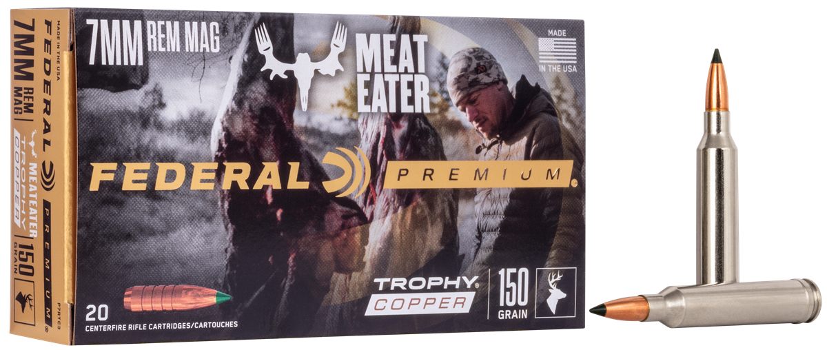 Federal Trophy Copper Rifle Ammunition 7mm Rem Mag 150gr HP 3025 fps 20/ct