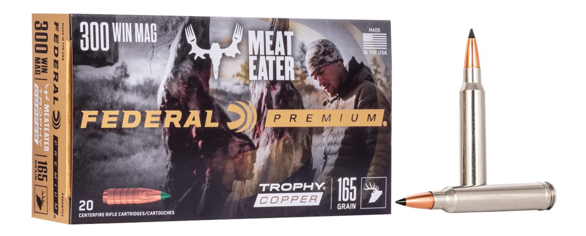 Federal Trophy Copper Rifle Ammunition .300 Win Mag 165gr PT 3050 fps 20/ct