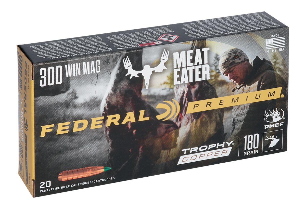 Federal Trophy Copper Rifle Ammunition .300 Win Mag 180gr PT 2960 fps 20/ct