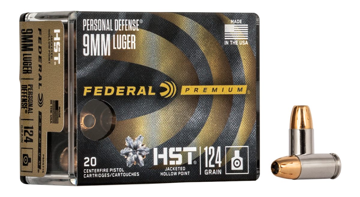 Federal P9HST1S Premium Personal Defense 9mmLuger 124gr HST Jacketed Hollow