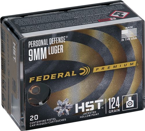 Federal P9HST1S Premium Personal Defense 9mmLuger 124gr HST Jacketed Hollow view 2