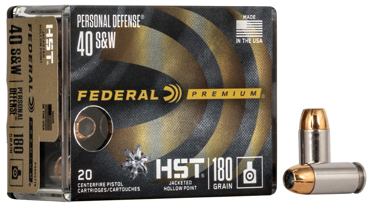 Federal P40HST1S Premium Personal Defense 40S W 180gr HST Jacketed Hollow P