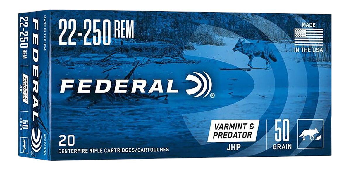 Federal AE22250G American Eagle Varmint Predator 22-250 Rem 50gr Jacketed H