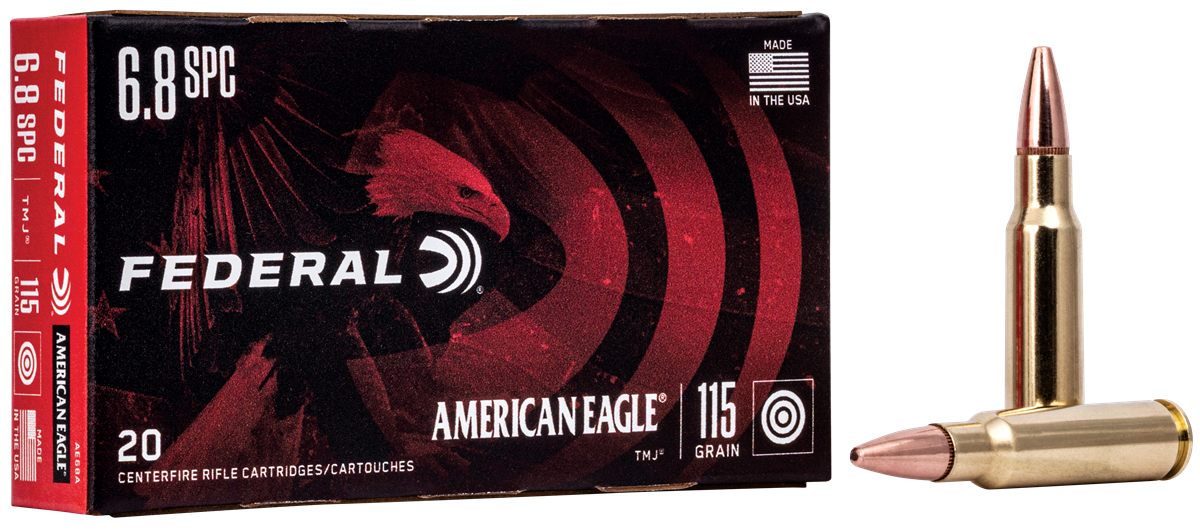 Federal Cartridge AE68A American Eagle Rifle 6.8mmRem SPC 115gr Total Metal