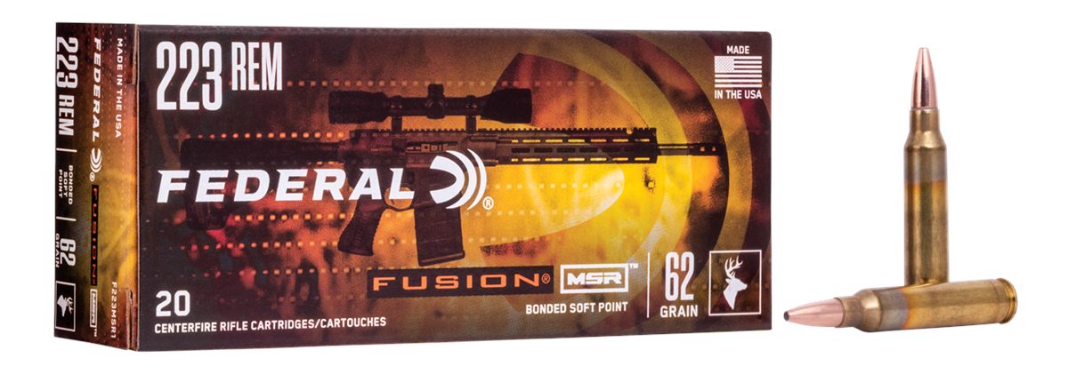 Federal F223MSR1 Fusion MSR 223 Rem 62gr Bonded Soft Point 20 Per Box/10 Ca