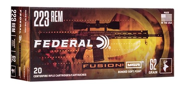 Federal F223MSR1 Fusion MSR 223 Rem 62gr Bonded Soft Point 20 Per Box/10 Ca view 2