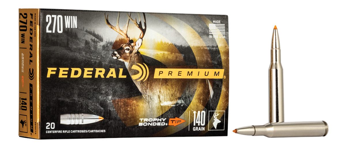 Federal Trophy Bonded Tip Rifle Ammunition .270 Win 140gr PT 2950 fps 20/ct