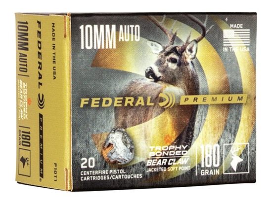 Federal P10T1 Premium 10mmAuto 180gr Trophy Bonded Bear Claw Jacketed Soft view 2