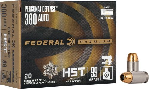 Federal P380HST1S Premium Personal Defense Micro 380ACP 99gr HST Jacketed H view 3