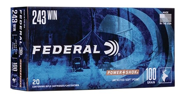 Federal Ammo 243B Power-Shok 243 Win 100gr Jacketed Soft Point 20 Per Box/1 view 3