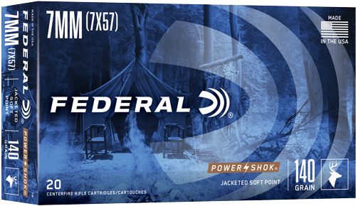 Federal Power-Shok Rifle Ammunition 7mm Mauser 140 gr SP 2660 fps - 20/ct view 2