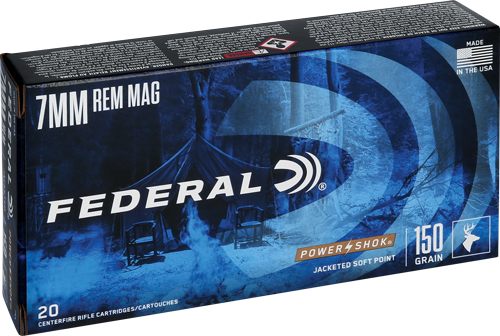 Federal 7RA Power-Shok 7mmRemMag 150gr Jacketed Soft Point 20 Per Box/10 Ca view 3