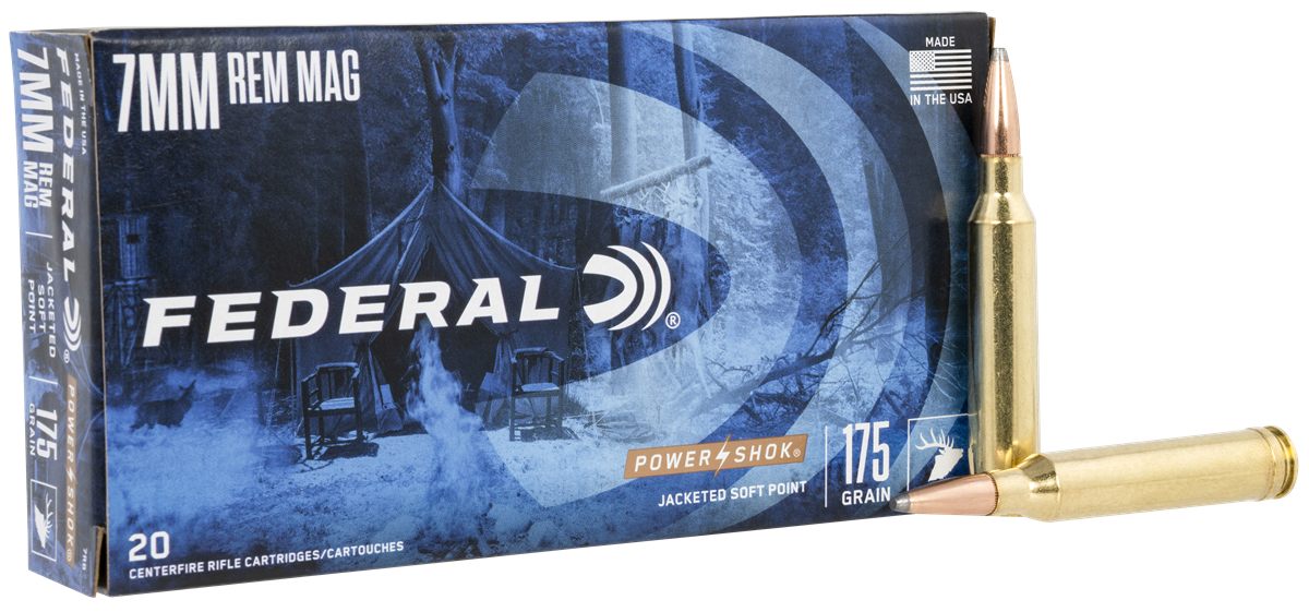Federal 7RB Power-Shok 7mmRemMag 175gr Jacketed Soft Point 20 Per Box/10 Ca