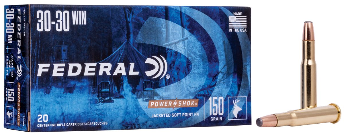 Federal 3030A Power-Shok 30 Win 150gr Jacketed Soft Point 20 Per Box/10 Cas