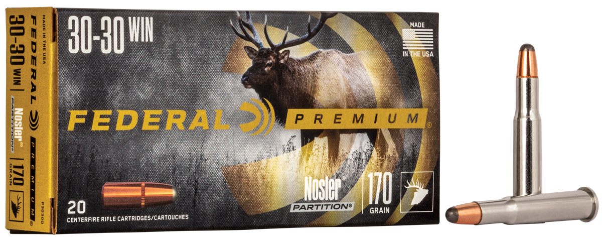 Federal P3030D Premium 30 Win 170gr Nosler Partition 20 Per Box/10 Case