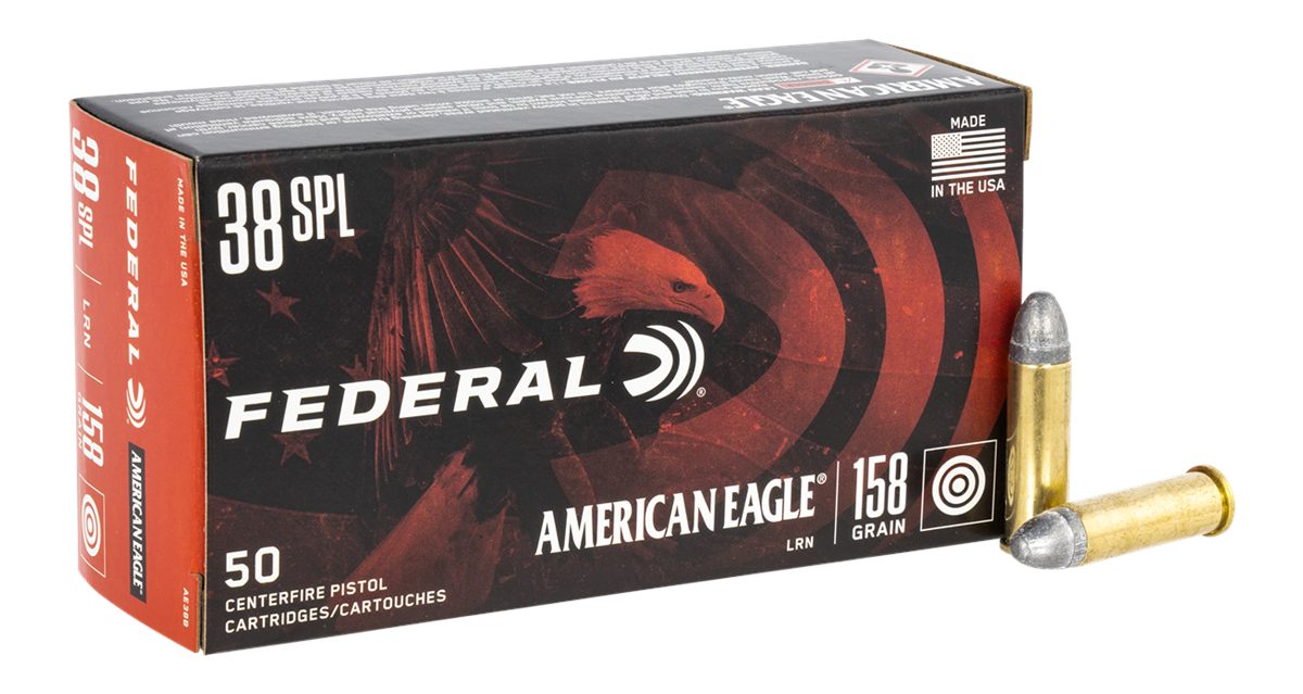 Federal AE38B American Eagle Handgun 38 Special 158gr Lead Round Nose 50 Pe