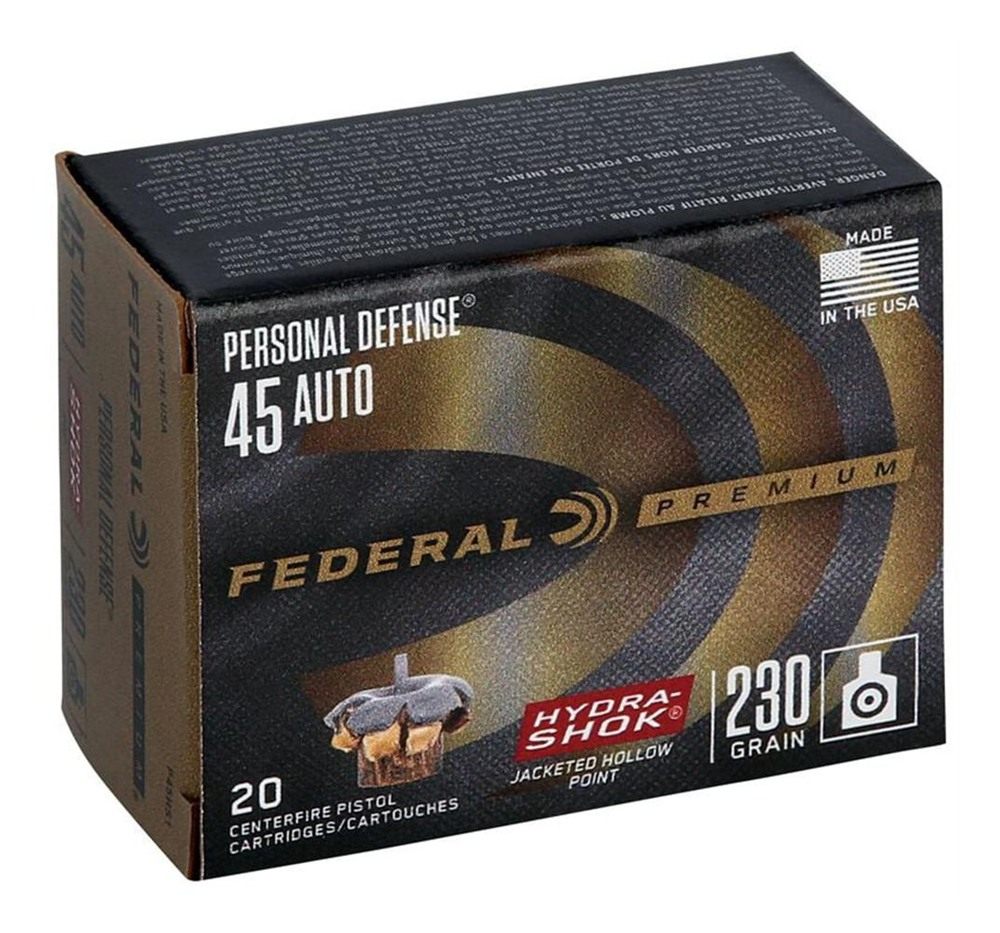 Federal Cartridge P45HS1 Premium Personal Defense 45ACP 230gr Hydra-Shok Ja