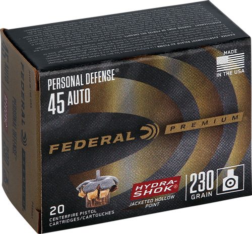 Federal Cartridge P45HS1 Premium Personal Defense 45ACP 230gr Hydra-Shok Ja view 3