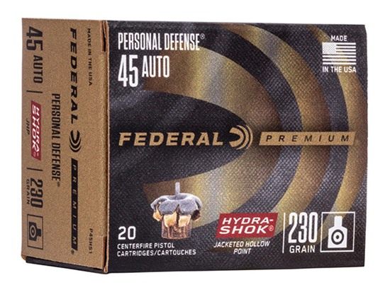 Federal Cartridge P45HS1 Premium Personal Defense 45ACP 230gr Hydra-Shok Ja view 4