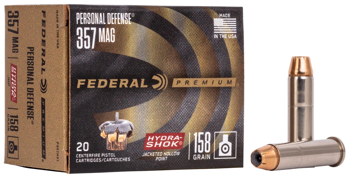 Federal P357HS1 Premium Personal Defense 357 Mag 158gr Hydra-Shok Jacketed