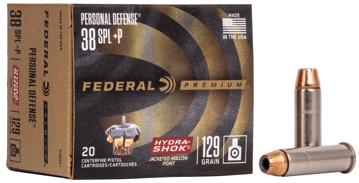 Federal Cartridge P38HS1 Premium Personal Defense 38 Special+P 129gr Hydra