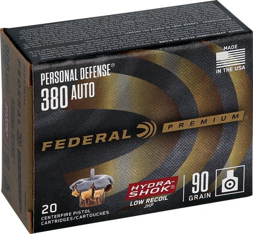 Federal PD380HS1H Premium Personal Defense Low Recoil 380ACP 90gr Hydra-Sho view 2