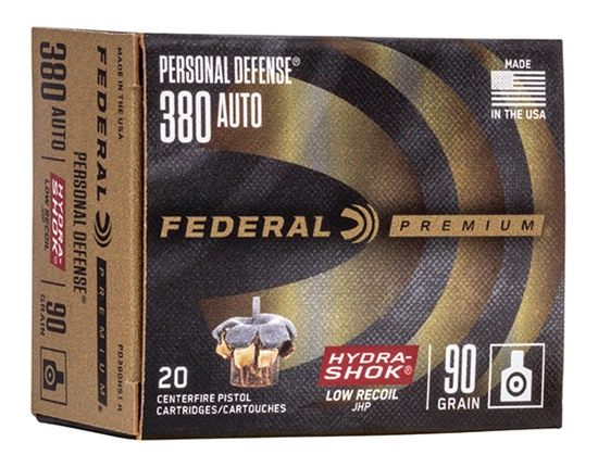 Federal PD380HS1H Premium Personal Defense Low Recoil 380ACP 90gr Hydra-Sho view 3