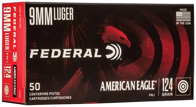 Federal Ammo AE9AP American Eagle Handgun 9mmLuger 124gr Full Metal Jacket view 2