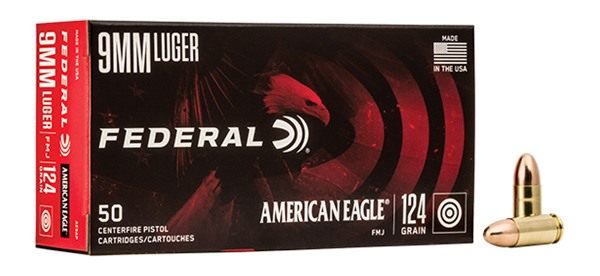 Federal Ammo AE9AP American Eagle Handgun 9mmLuger 124gr Full Metal Jacket view 4