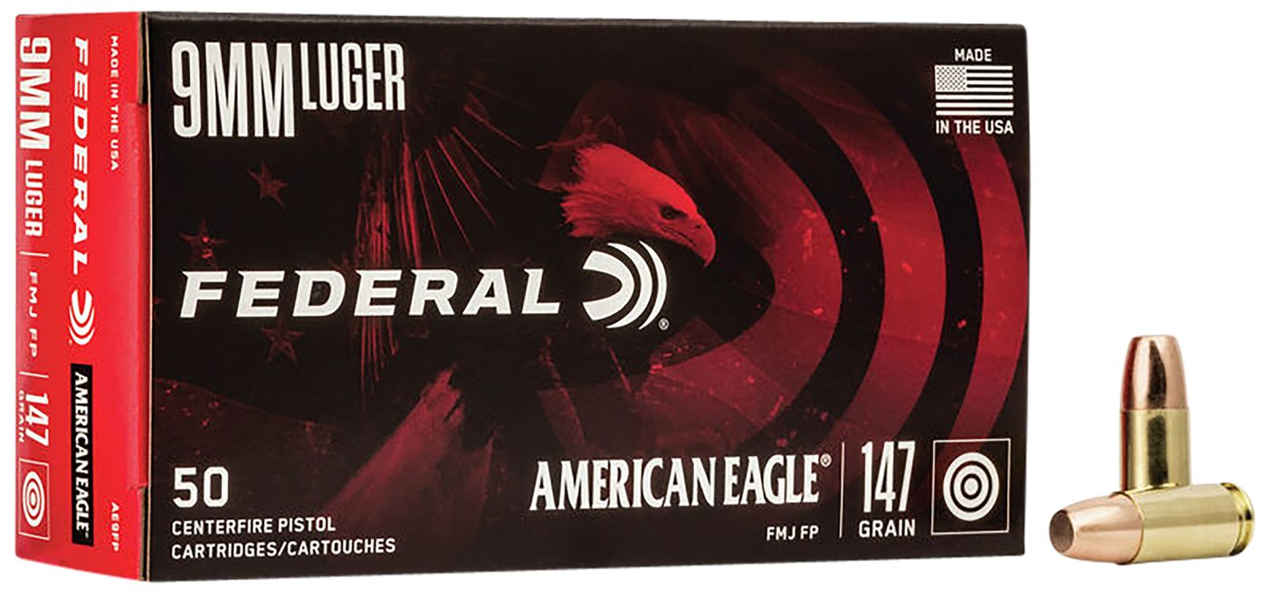 Federal Ammo AE9FP American Eagle Handgun 9mmLuger 147gr Full Metal Jacket