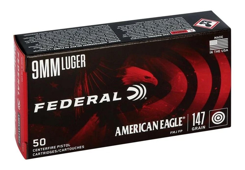 Federal Ammo AE9FP American Eagle Handgun 9mmLuger 147gr Full Metal Jacket view 2