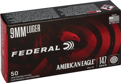 Federal Ammo AE9FP American Eagle Handgun 9mmLuger 147gr Full Metal Jacket view 4