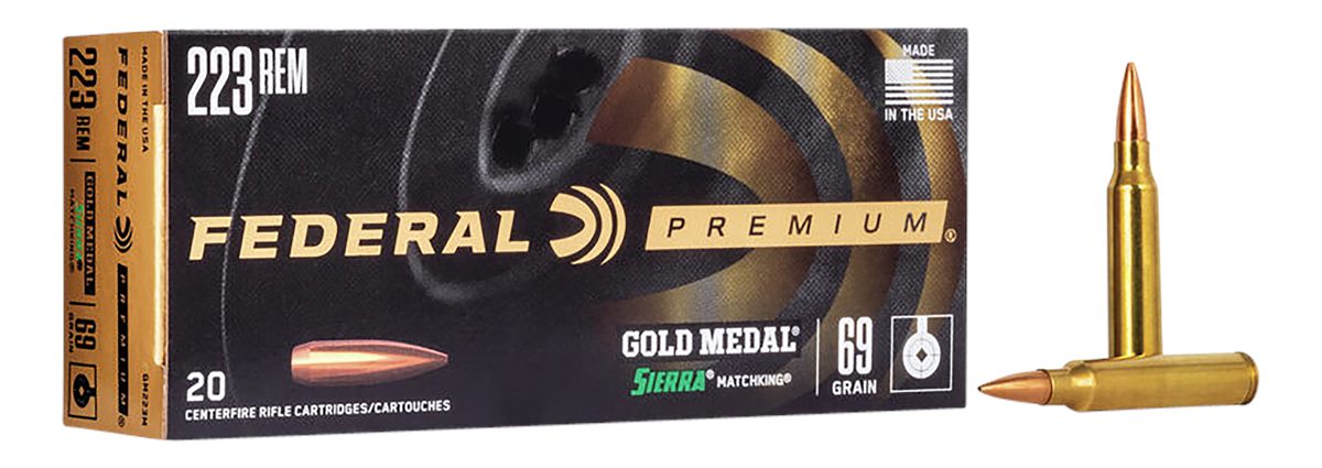 Federal Premium Gold Medal Sierra MatchKing Rifle Ammunition .223 Rem 69 gr