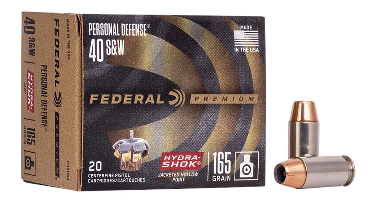 Federal P40HS3 Premium Personal Defense 40S W 165gr Hydra-Shok Jacketed Hol