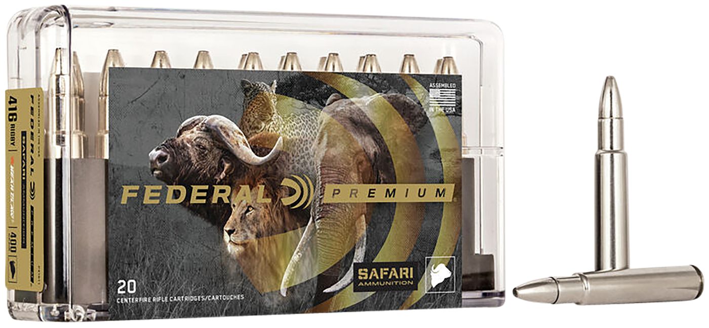 Federal Cartridge P416T1 Premium Safari Cape-Shok 416 Rigby 400gr Trophy Bo