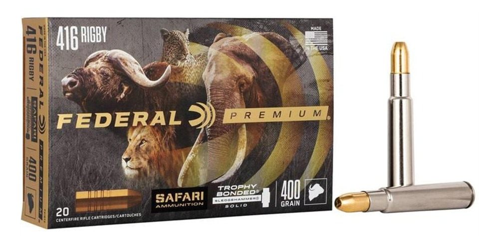 Federal P416T2 Premium Safari Cape-Shok 416 Rigby 400gr Trophy Bonded Sledg view 4