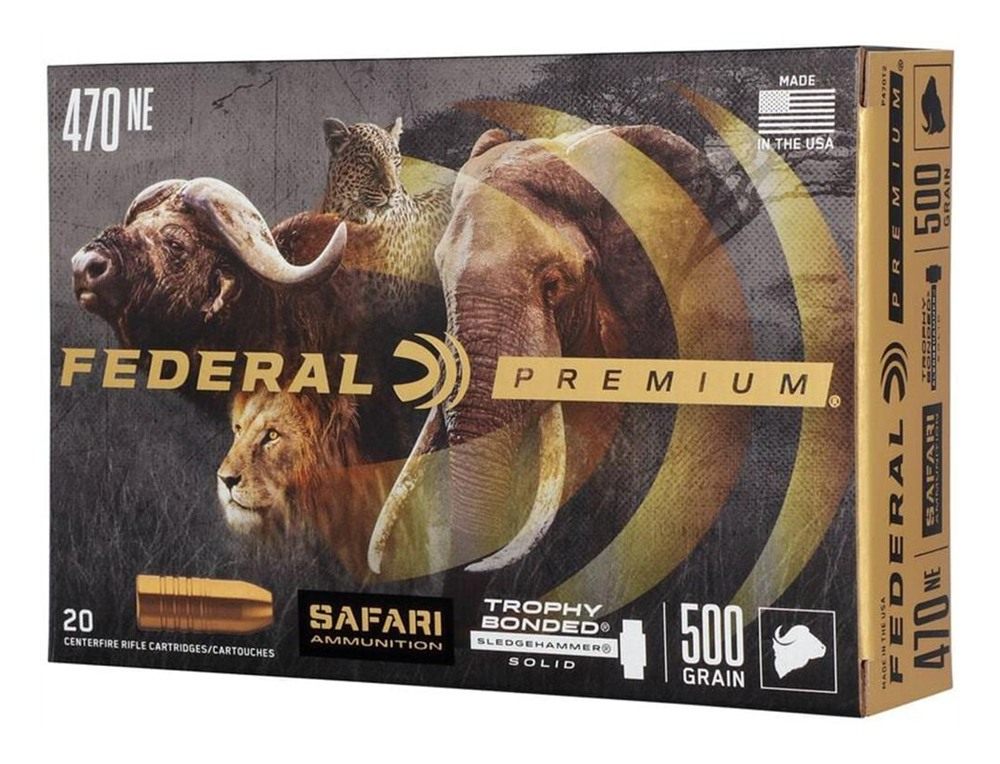 Federal Cartridge P470T2 Premium Safari Cape-Shok 470 NitroExpress 500gr Tr