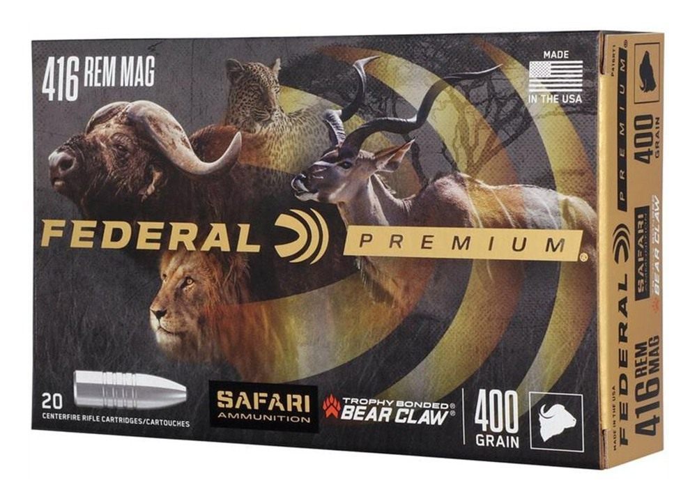 Federal Cartridge P416RT1 Premium Safari Cape-Shok 416 RemMag 400gr Trophy view 2