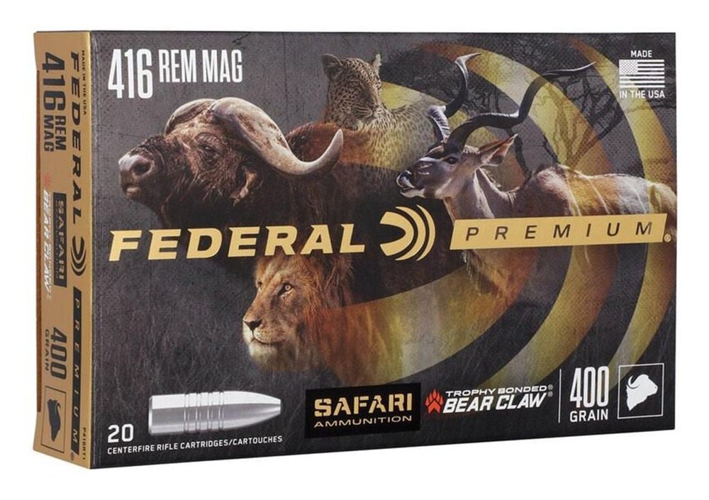 Federal Cartridge P416RT1 Premium Safari Cape-Shok 416 RemMag 400gr Trophy view 3