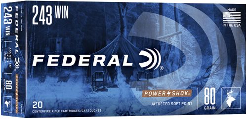 Federal 243AS Power-Shok 243 Win 80gr Jacketed Soft Point 20 Per Box/10 Cas view 3
