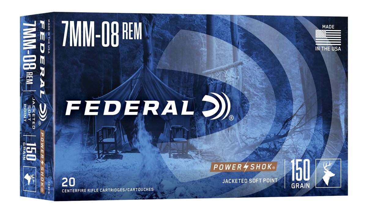 Federal 708CS Power-Shok 7mm-08 Rem 150gr Jacketed Soft Point 20 Per Box/10