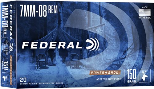 Federal 708CS Power-Shok 7mm-08 Rem 150gr Jacketed Soft Point 20 Per Box/10 view 3