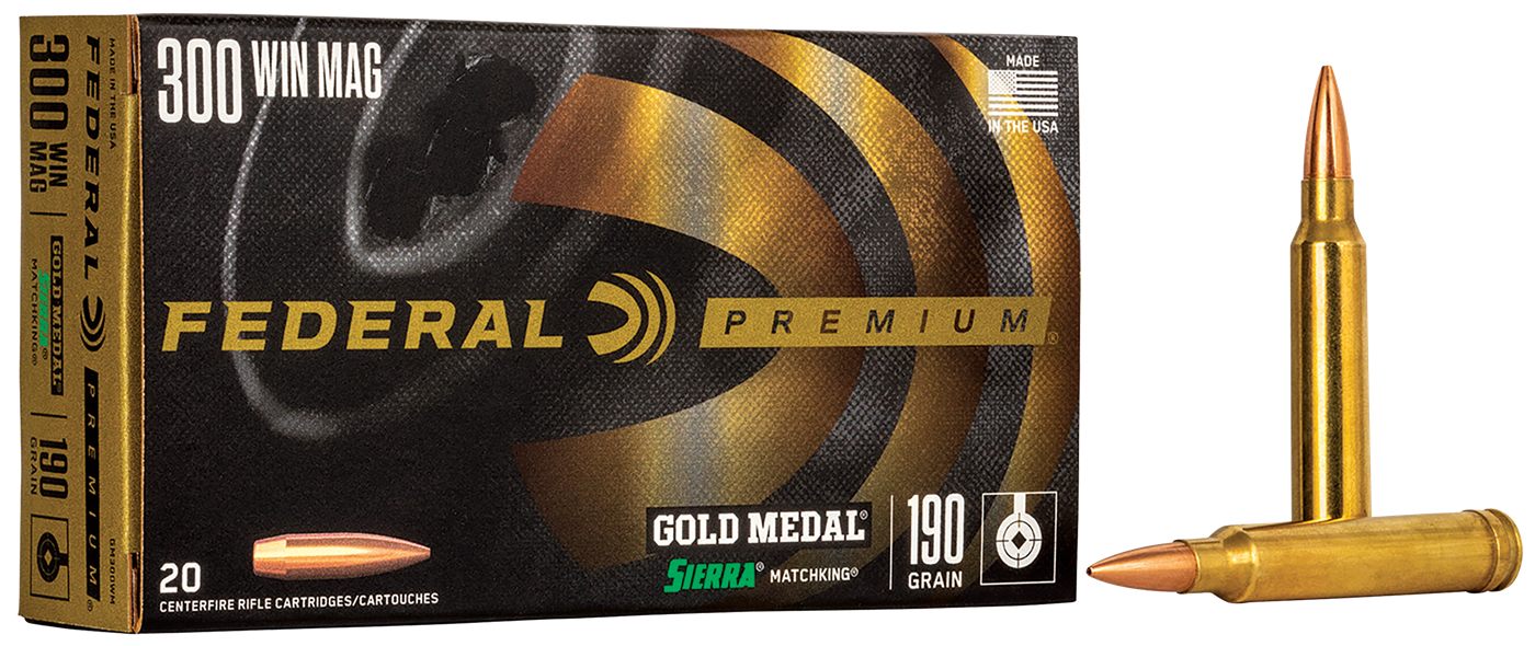 Federal Premium Gold Medal Sierra MatchKing Rifle Ammunition .300 Win Mag 1