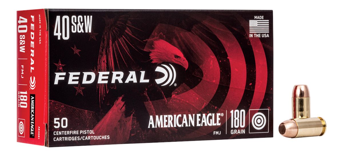 Federal Ammo AE40R1 American Eagle Handgun 40S W 180gr Full Metal Jacket 50