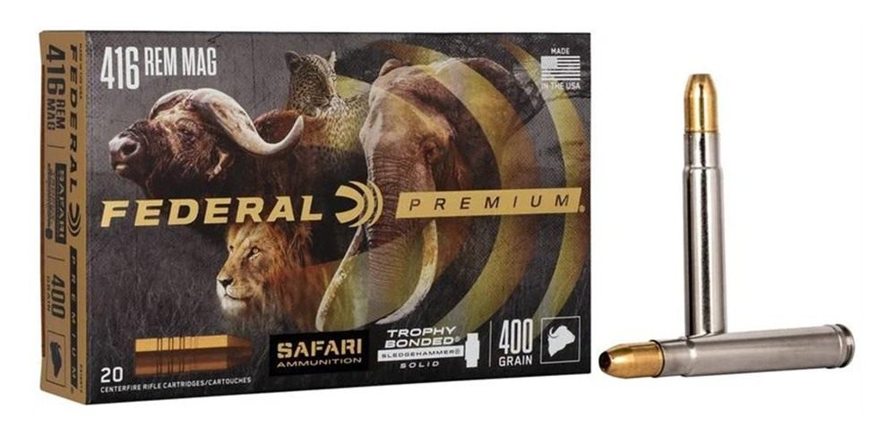 Federal Cartridge P416RT2 Premium Safari Cape-Shok 416 RemMag 400gr Trophy view 3