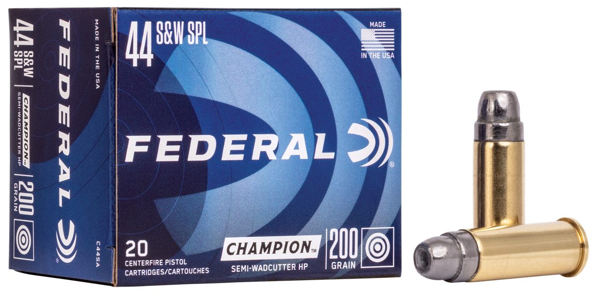 Federal C44SA Champion Training 44S W Spl 200gr Semi Wadcutter Hollow Point